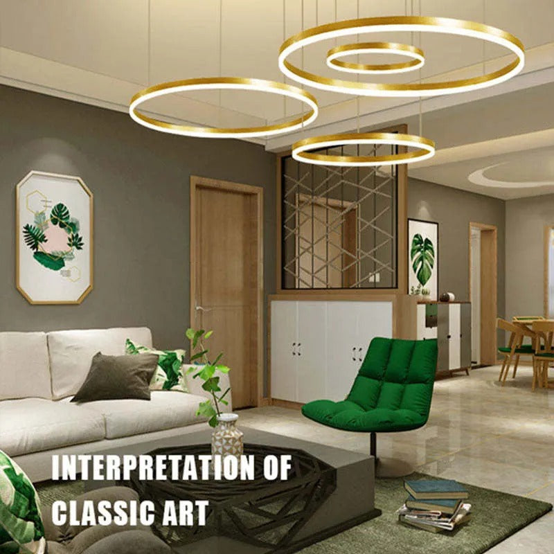 Modern Large Pendant Lights White Metal Tir-Circle