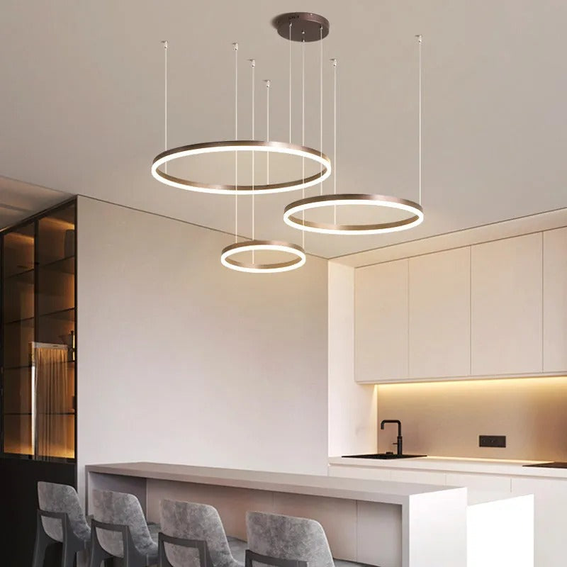 Modern Large Pendant Lights White Metal Tir-Circle