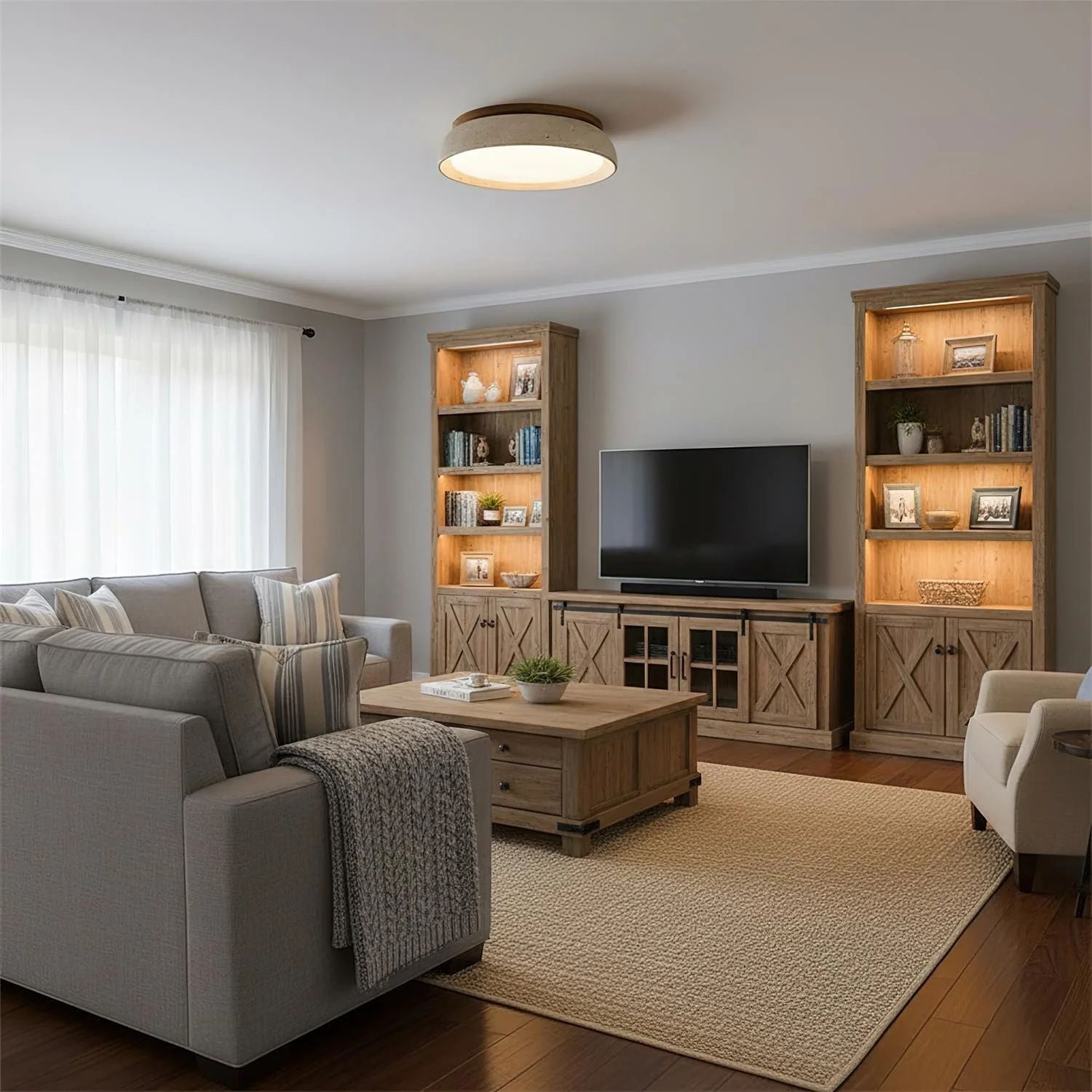 Modern Ceiling Light – Round Flush Mount