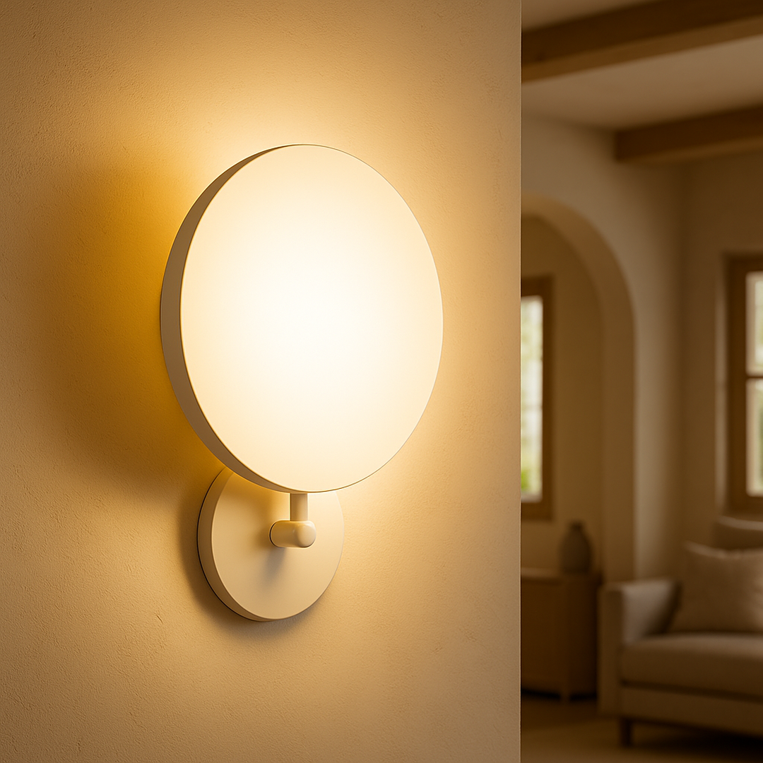Minimalist Round White Wall Light