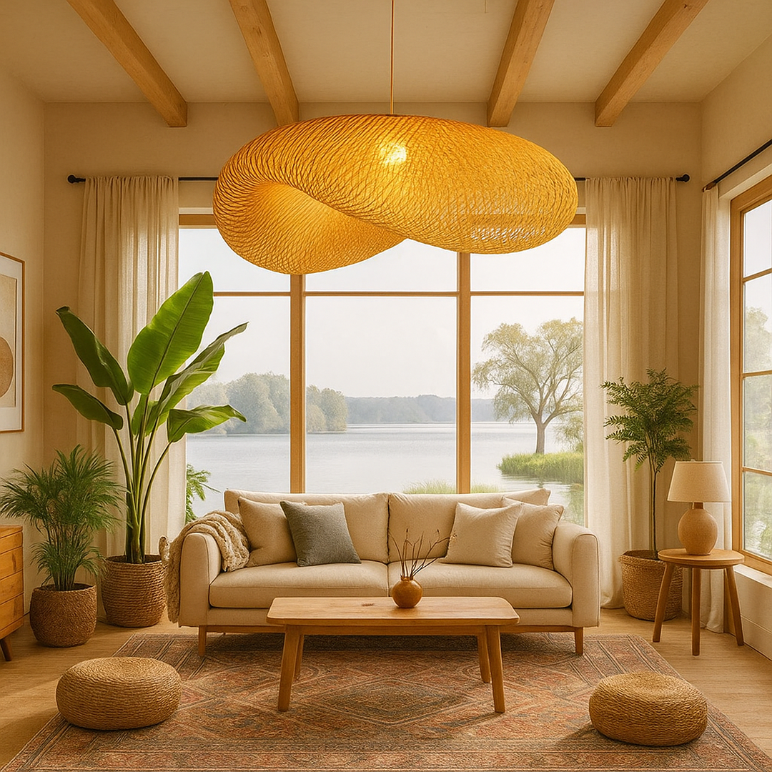 Braided Bamboo Pendant Lamp Scandinavian Style