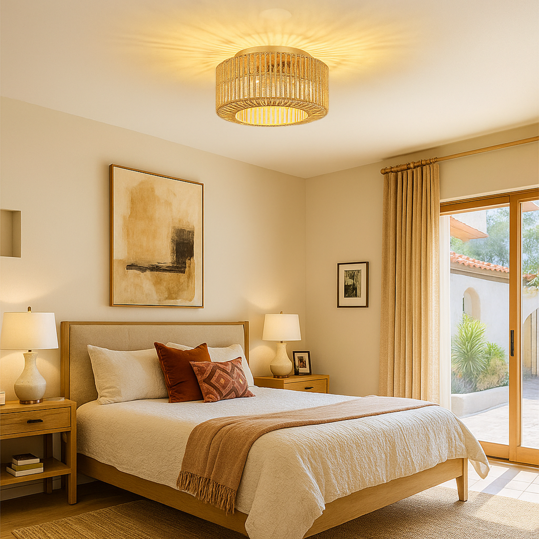 Boho rattan ceiling lamp | E27 socket