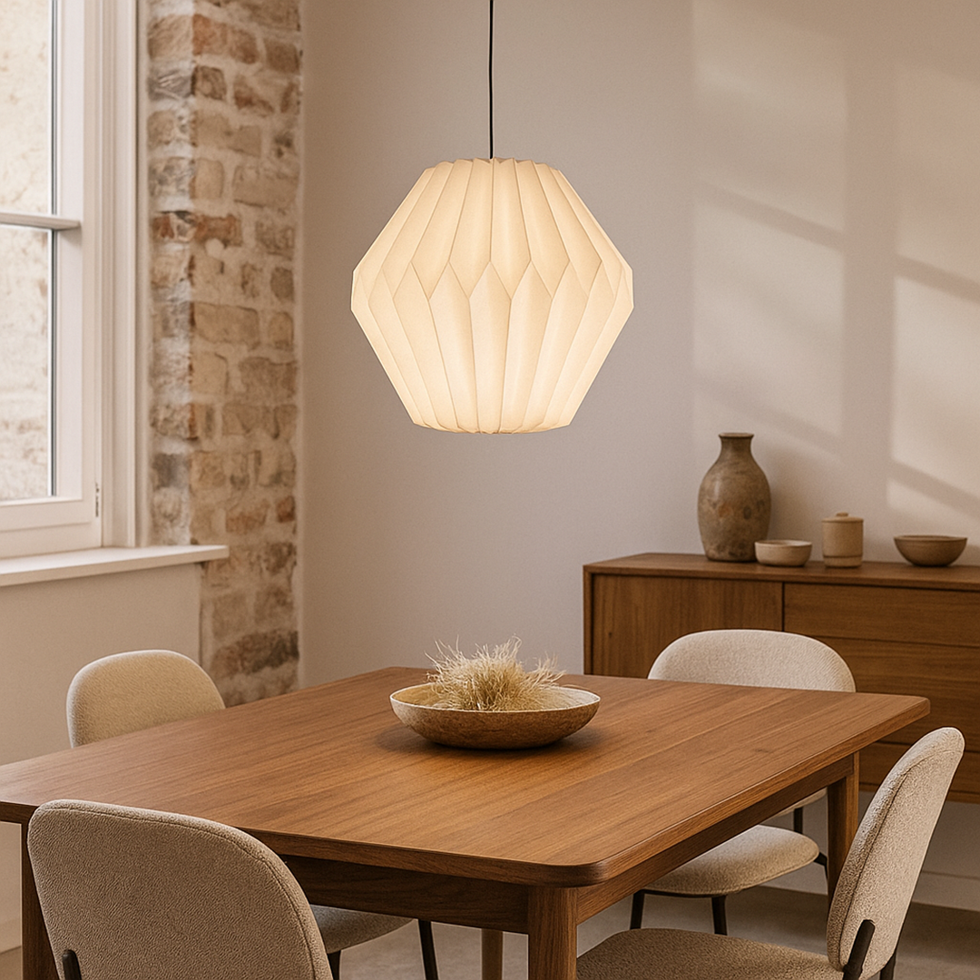 Nordic lantern with paper shade | Soft lighting
