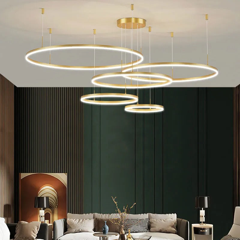 Modern Large Pendant Lights White Metal Tir-Circle