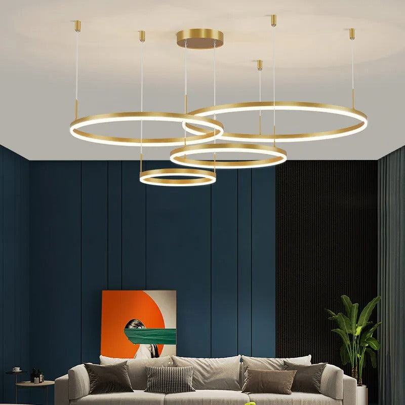 Modern Large Pendant Lights White Metal Tir-Circle