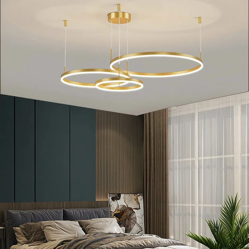 Modern Large Pendant Lights White Metal Tir-Circle