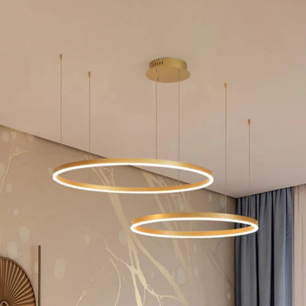 Modern Large Pendant Lights White Metal Tir-Circle