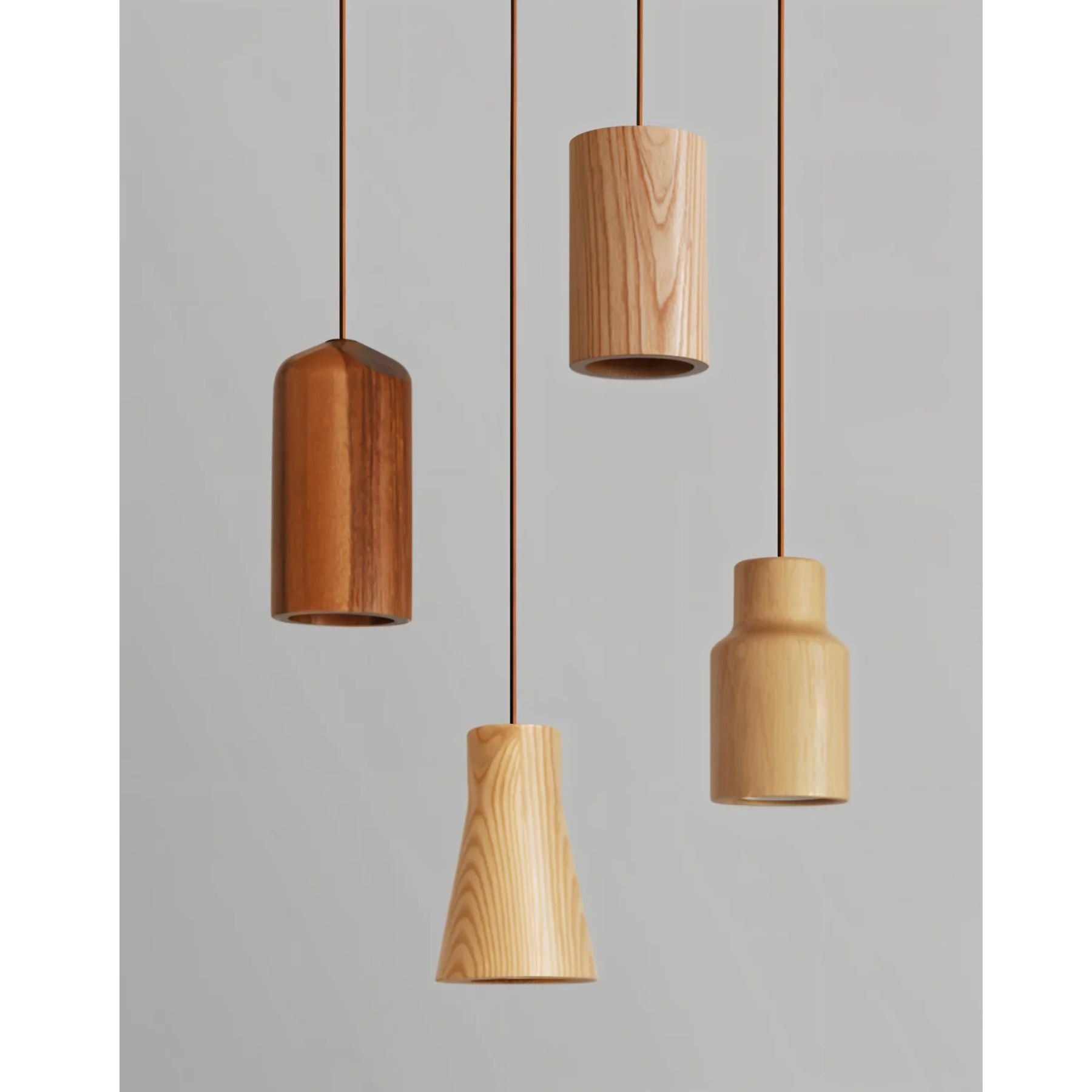 Solid Wood Cylinder Pendant Light - Minimalist Finish