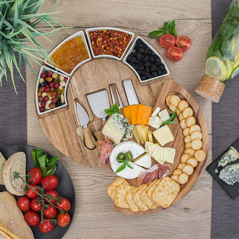Elegant Cheese Board and Knife Set for Festive Presentations