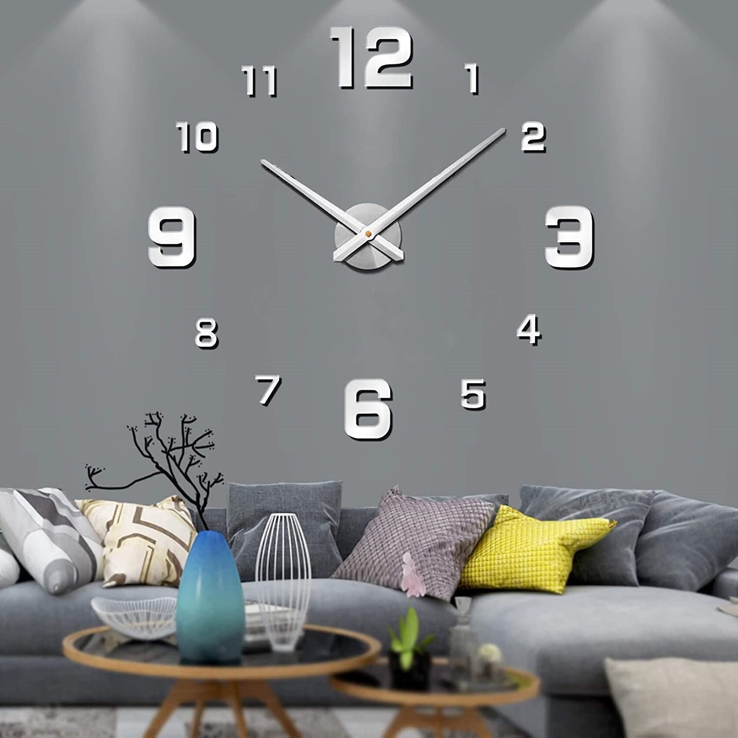Modern 3D Wall Clock – Frameless Surface