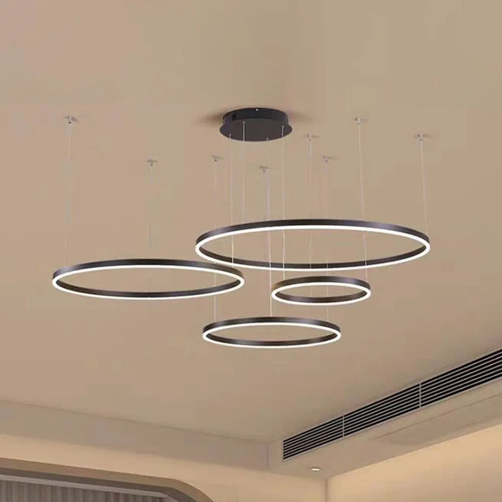 Modern Large Pendant Lights White Metal Tir-Circle