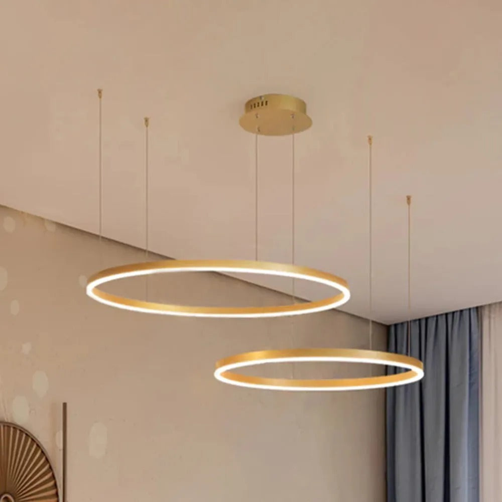 Modern Large Pendant Lights White Metal Tir-Circle