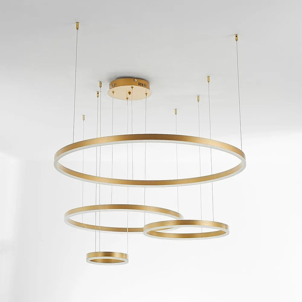 Modern Large Pendant Lights White Metal Tir-Circle