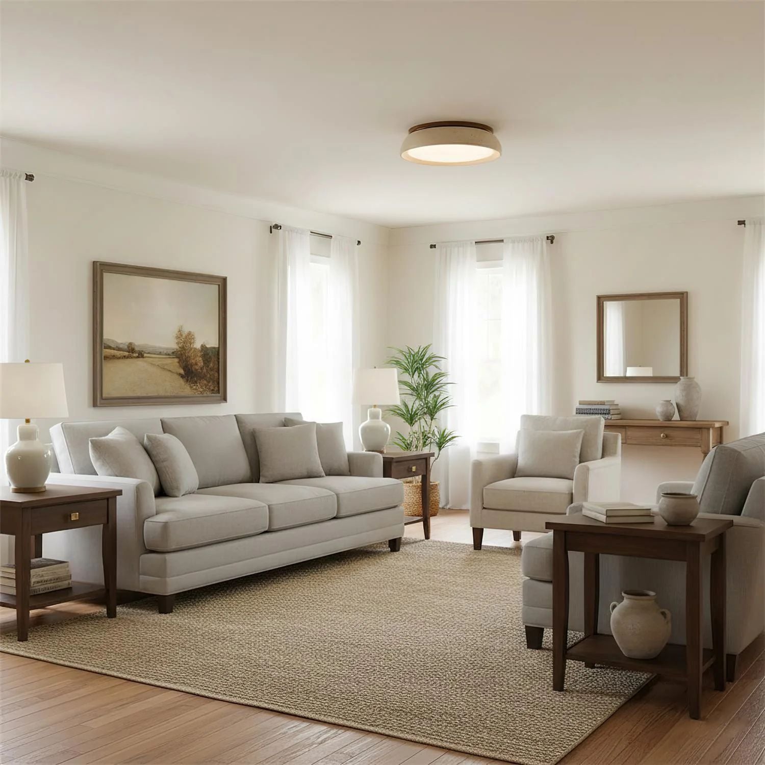 Modern Ceiling Light – Round Flush Mount