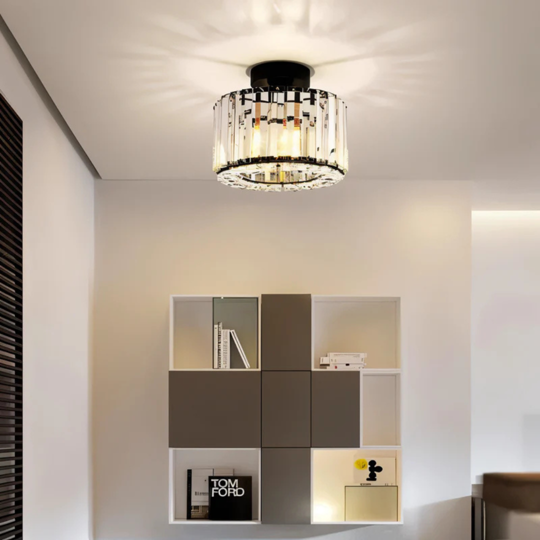 Round Crystal Flush Mount Ceiling Lamp - LED