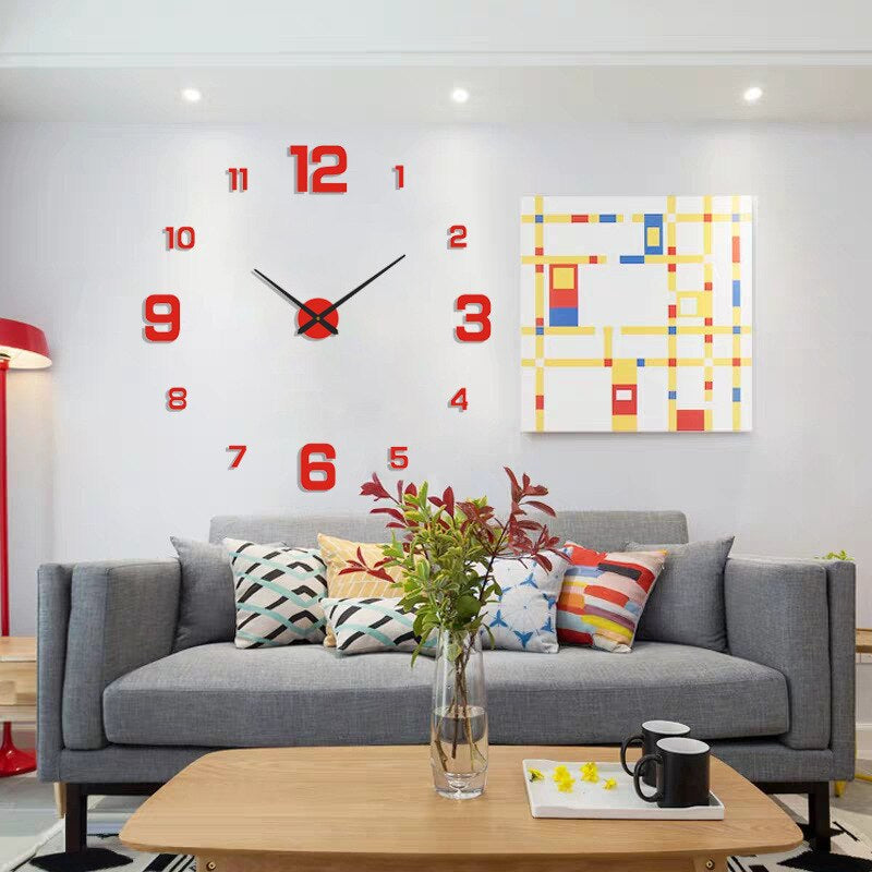 Modern 3D Wall Clock – Frameless Surface