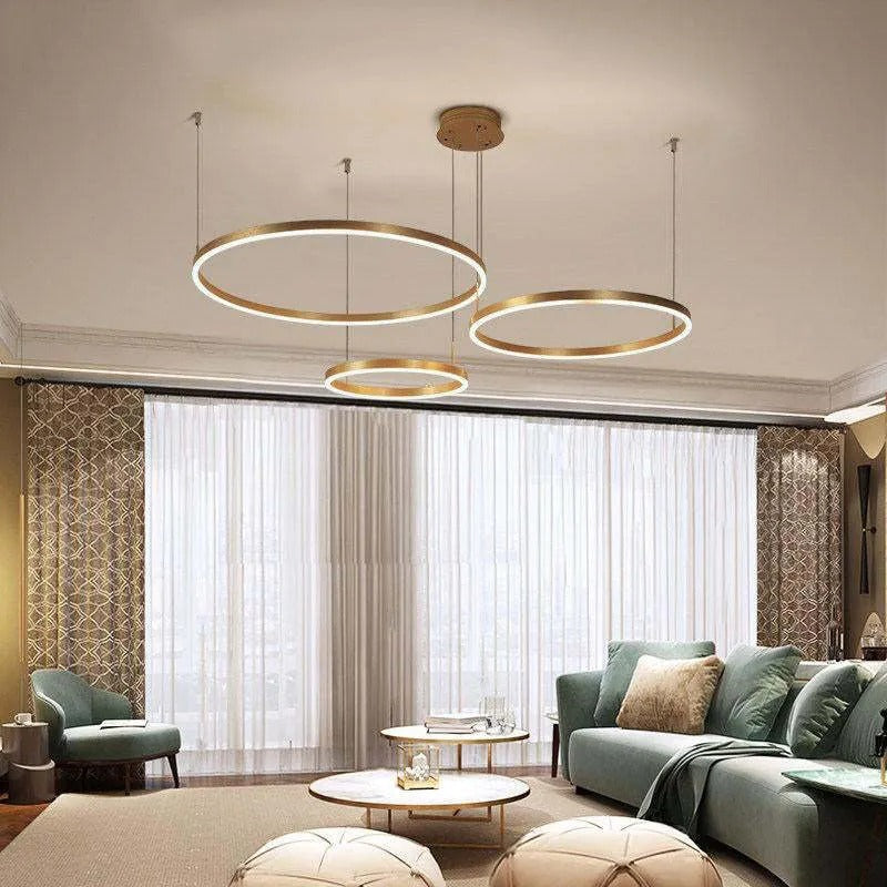 Modern Large Pendant Lights White Metal Tir-Circle