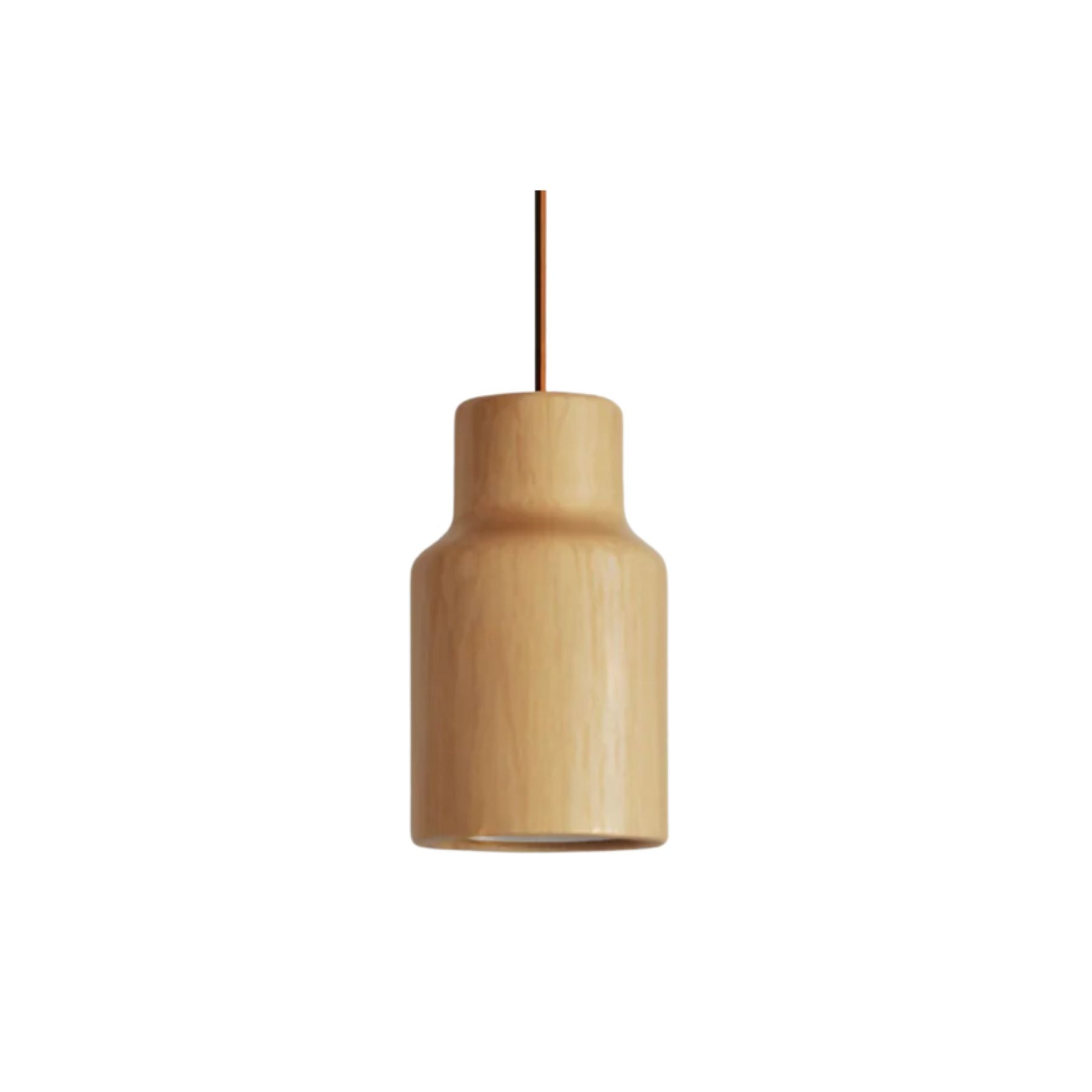 Solid Wood Cylinder Pendant Light - Minimalist Finish