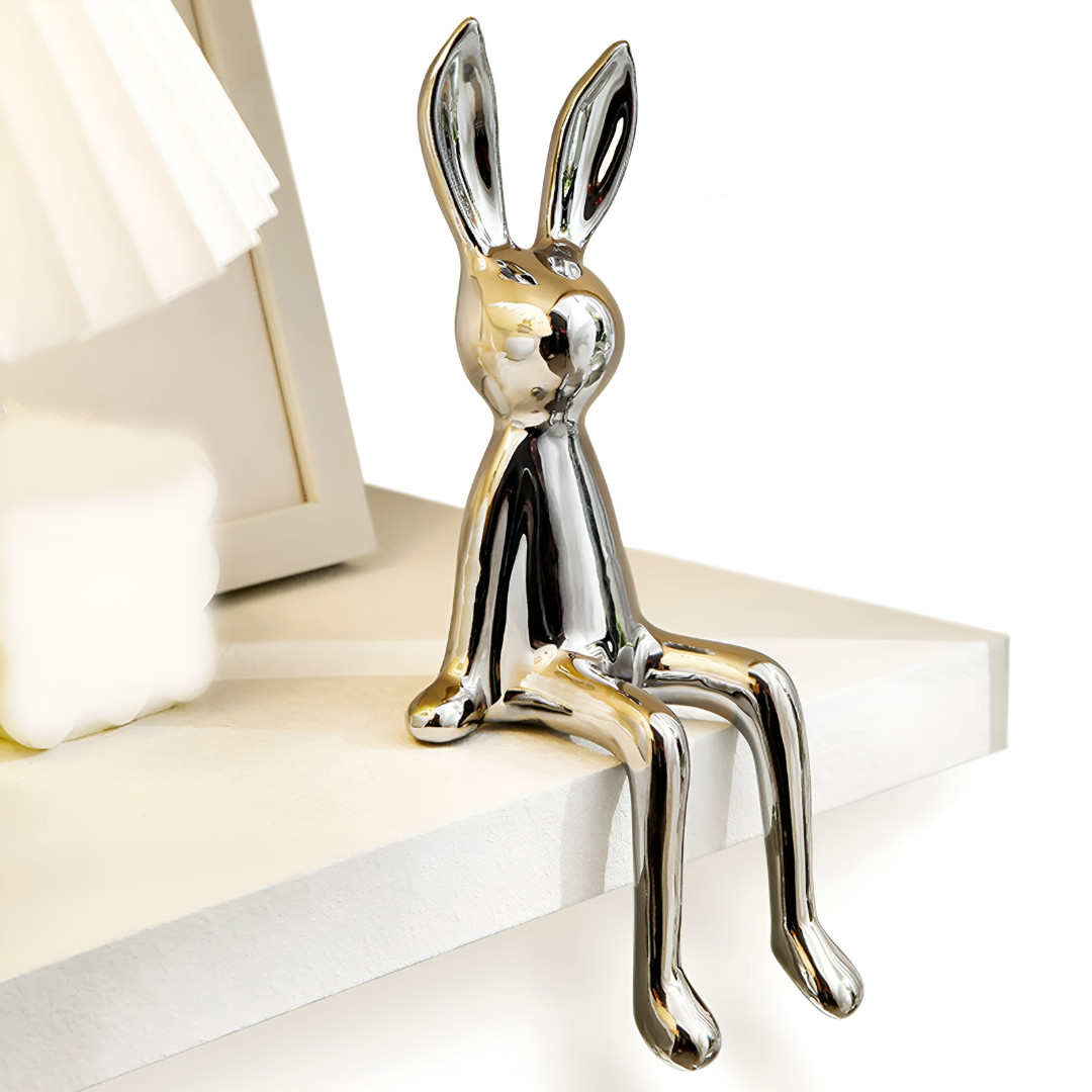 Shimmering Ceramic Rabbit Figurine