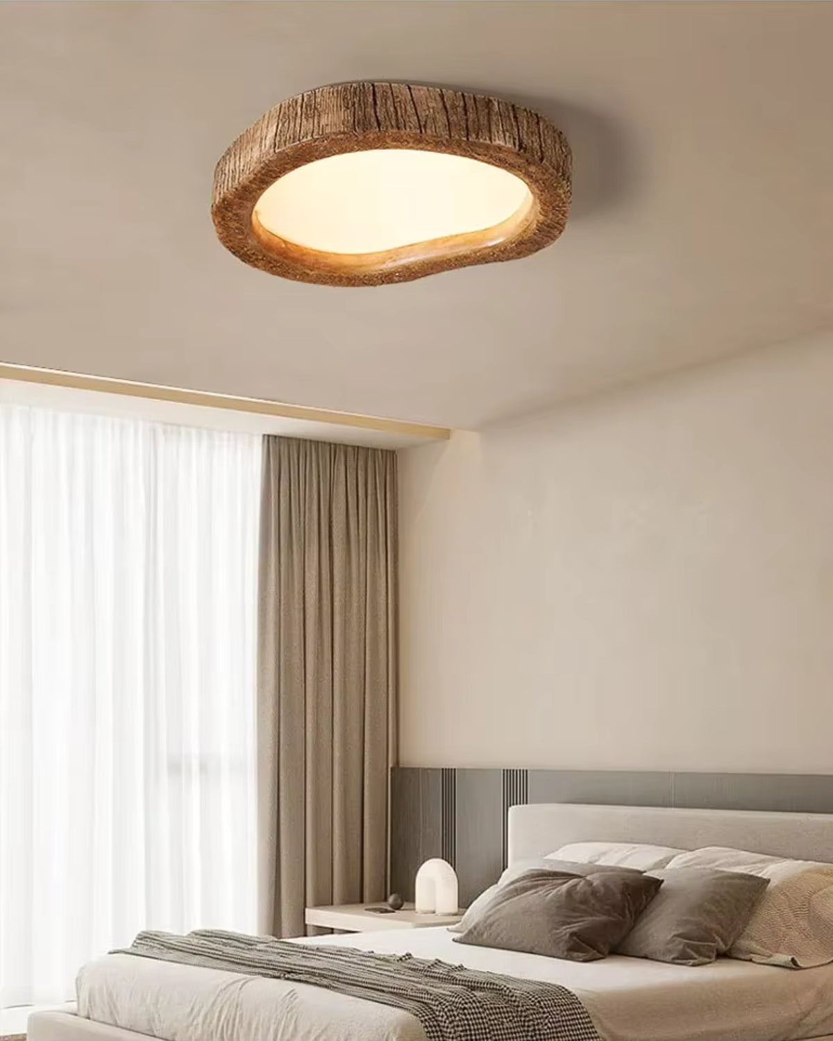 Halo Ceiling Lamp Made of Solid Wood