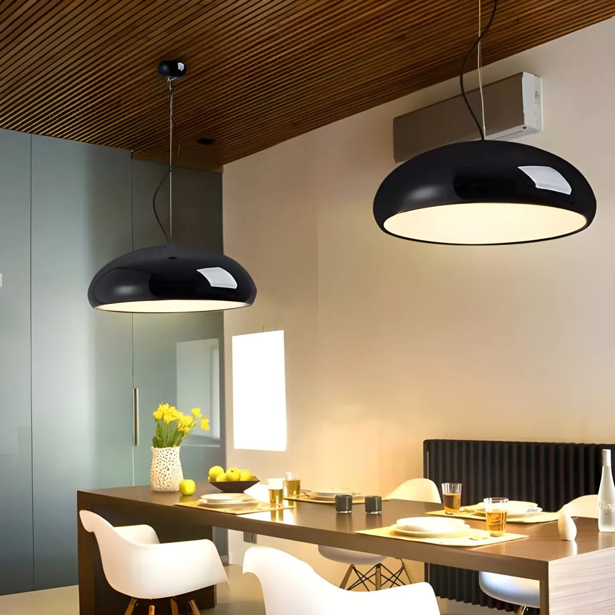 Minimalist Sleek Pendant Lamp - Contemporary Round Ceiling Light