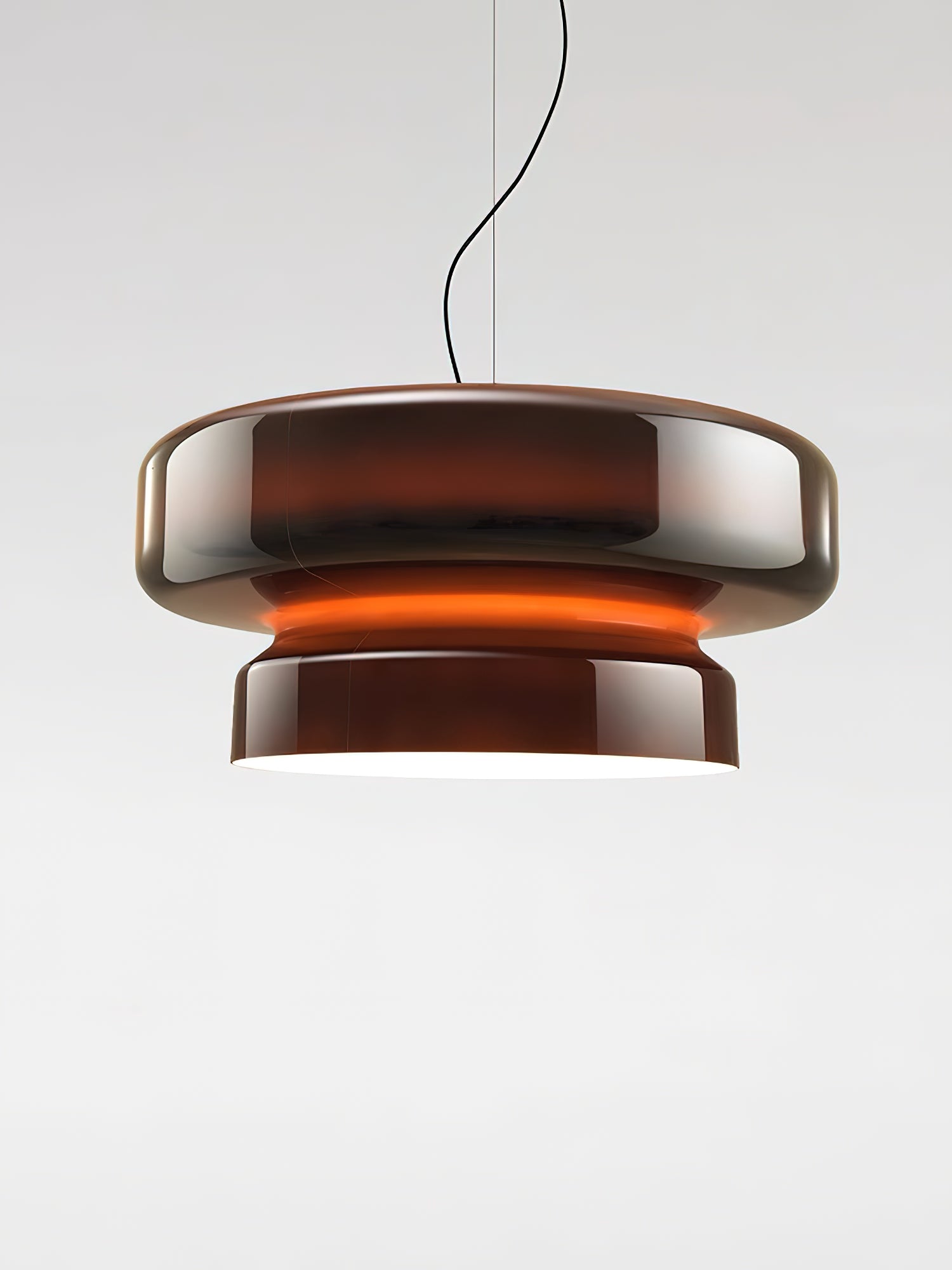 Retro Glass Pendant Light - Vintage Amber Hanging Globe Lamp