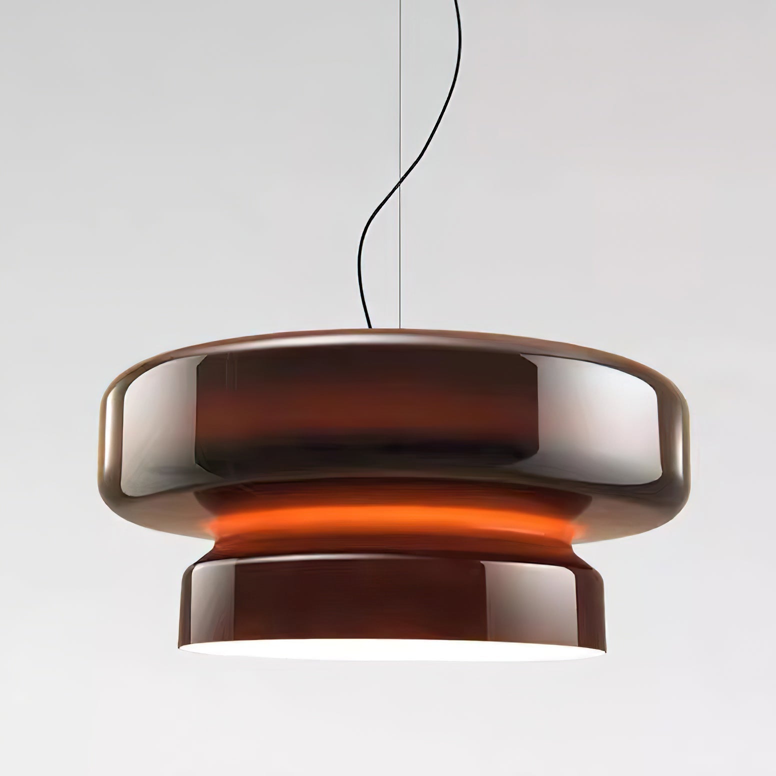 Retro Glass Pendant Light - Vintage Amber Hanging Globe Lamp