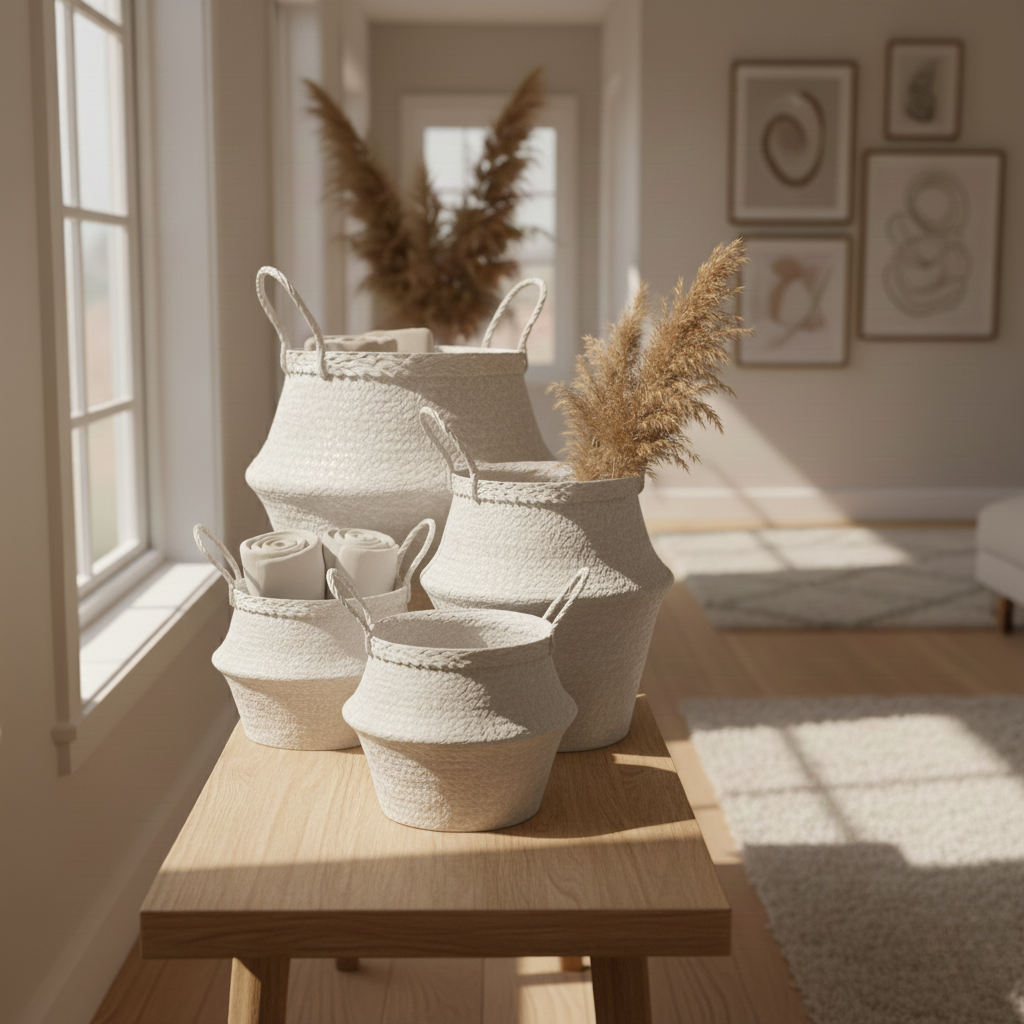 Boho Woven Seagrass Baskets