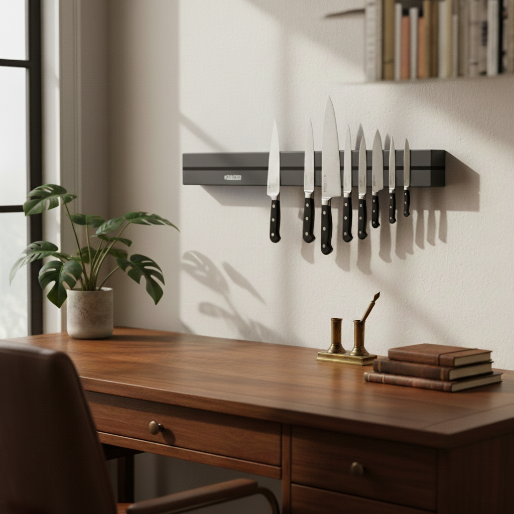 Magnetic Bamboo Knife Rack