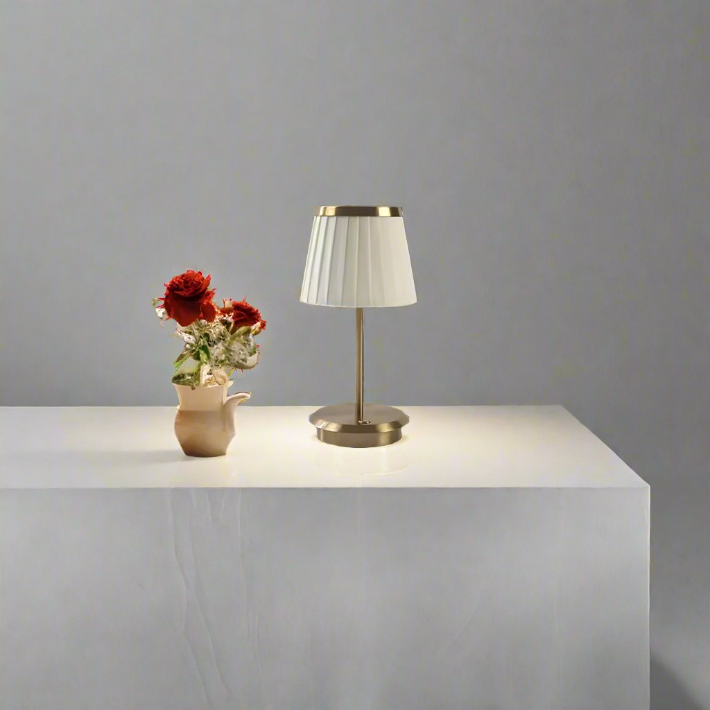 Traditional Table Lamp with Fabric Shade - Vintage Style