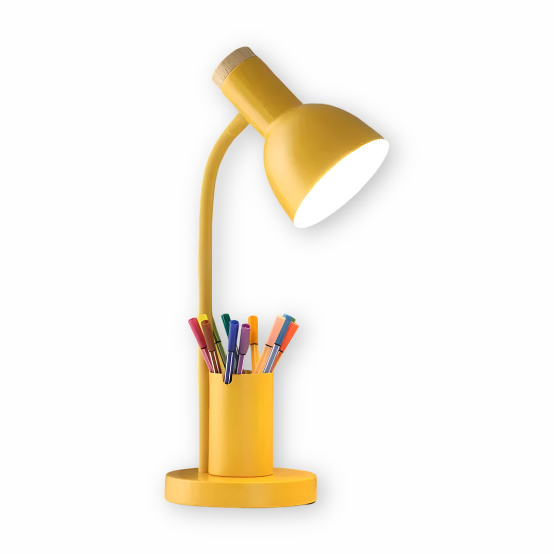 Nordic-Style LED Table Lamp with Elegant Pencil Holder