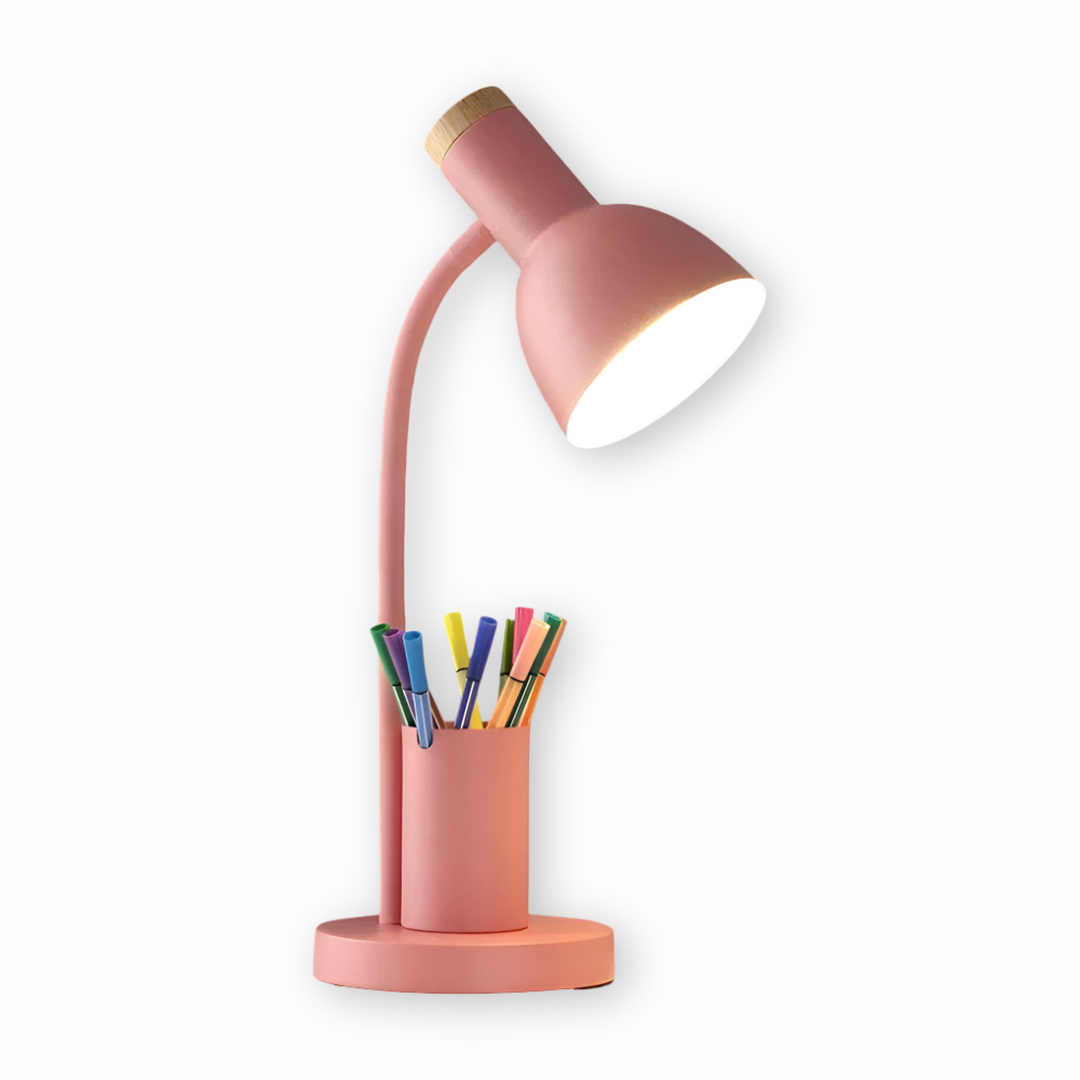 Nordic-Style LED Table Lamp with Elegant Pencil Holder