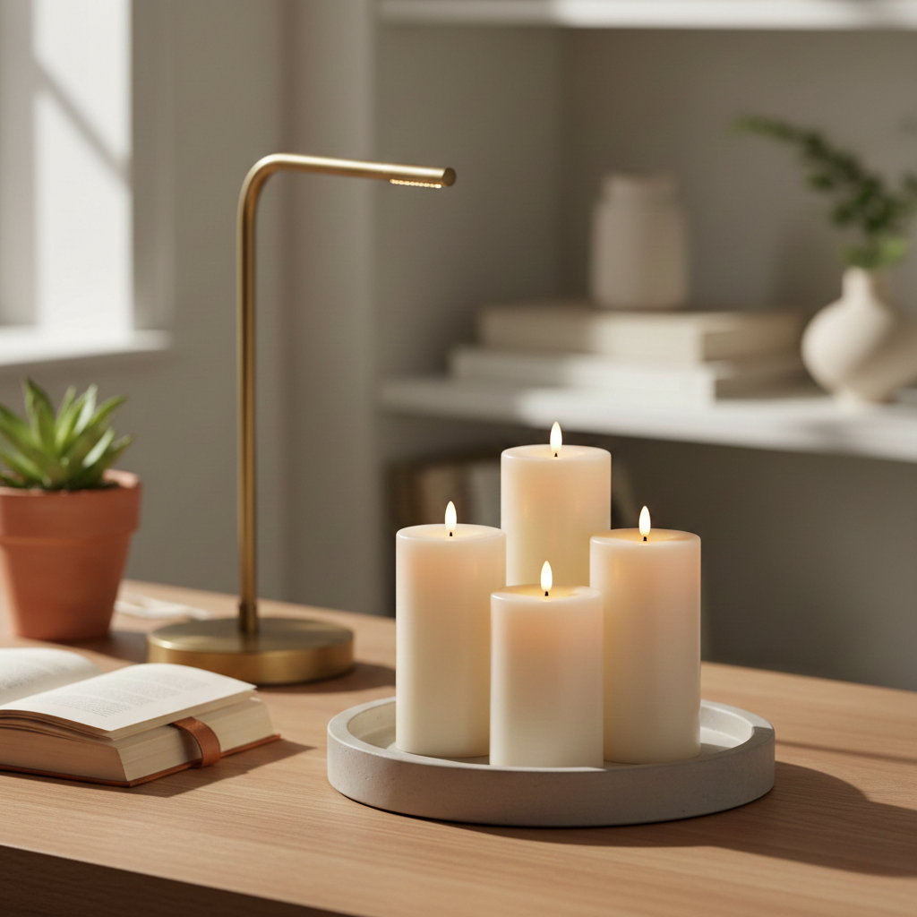 Flameless Wax Pillar Candles