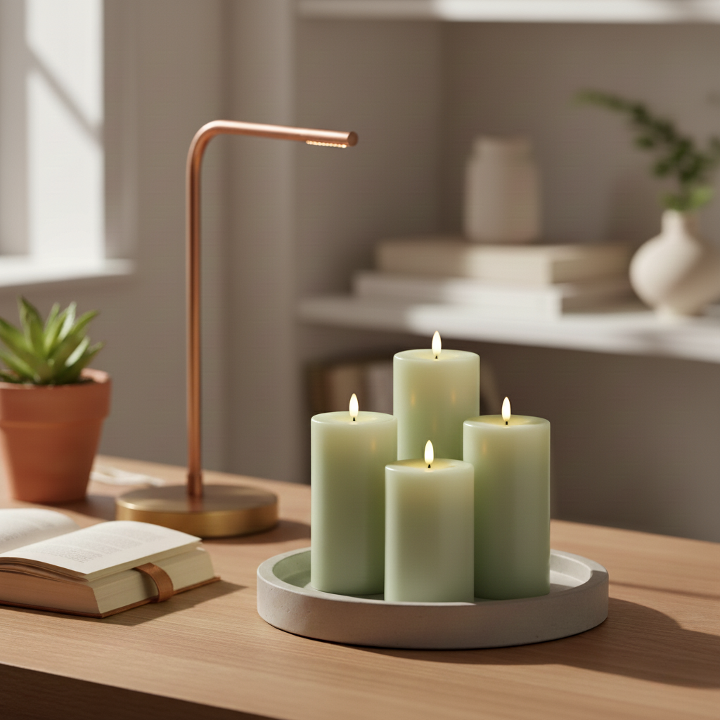 Flameless Wax Pillar Candles