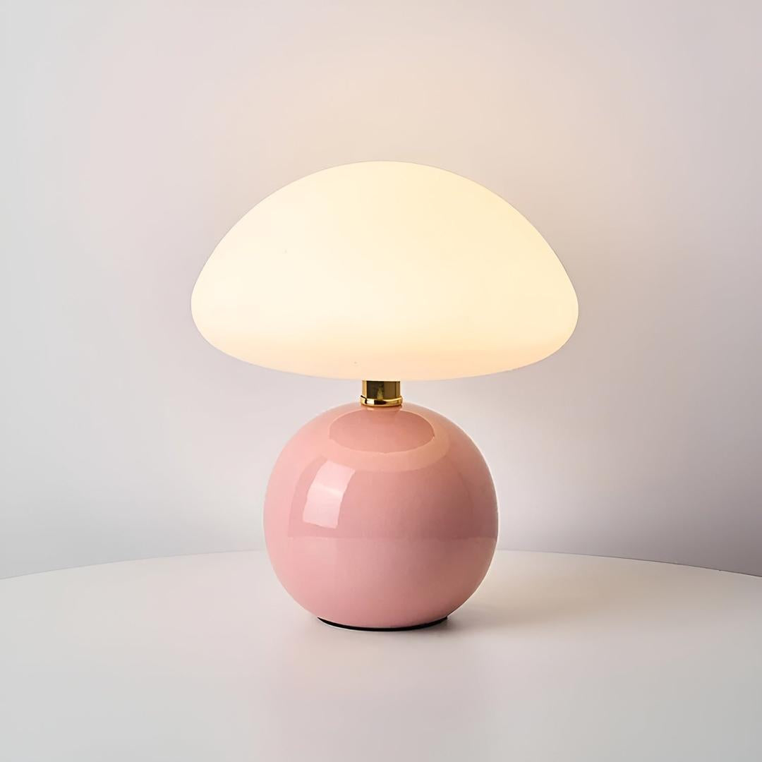 French-Style Cream Mushroom Table Lamp