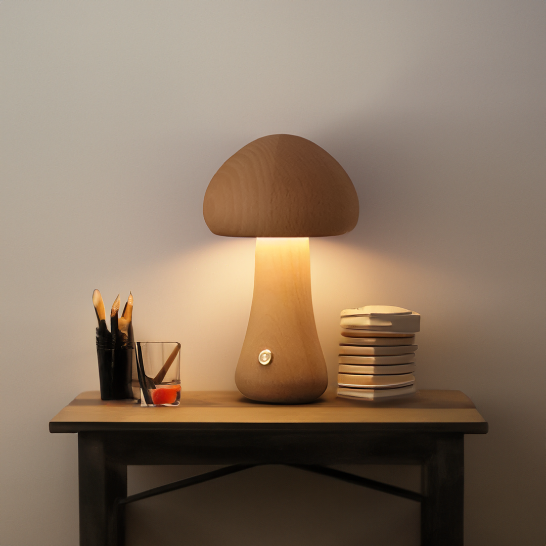 Wooden LED Table Lamp with Touch Control