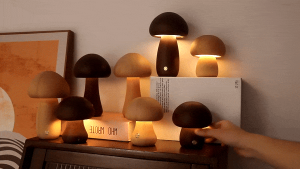 Wooden LED Table Lamp with Touch Control