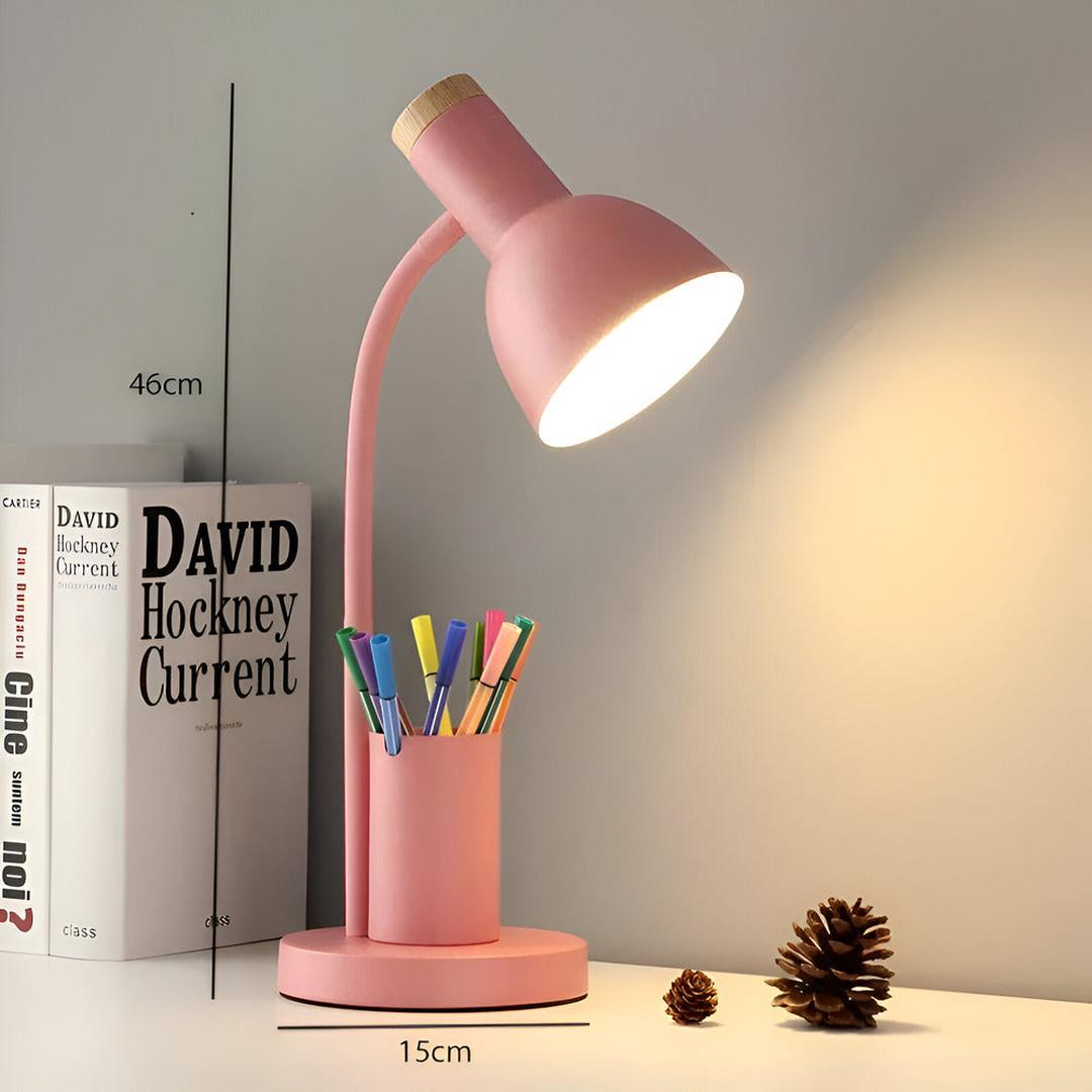 Nordic-Style LED Table Lamp with Elegant Pencil Holder