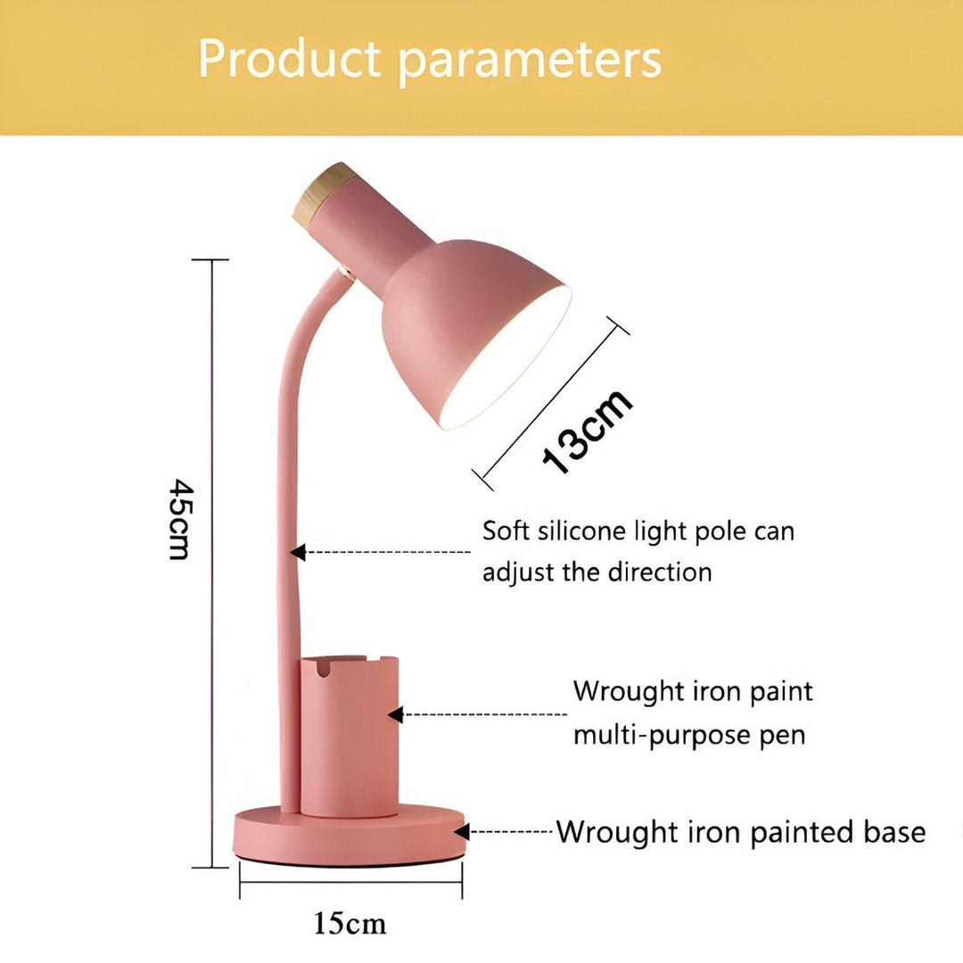 Nordic-Style LED Table Lamp with Elegant Pencil Holder