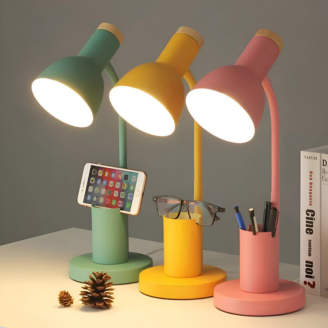 Nordic-Style LED Table Lamp with Elegant Pencil Holder