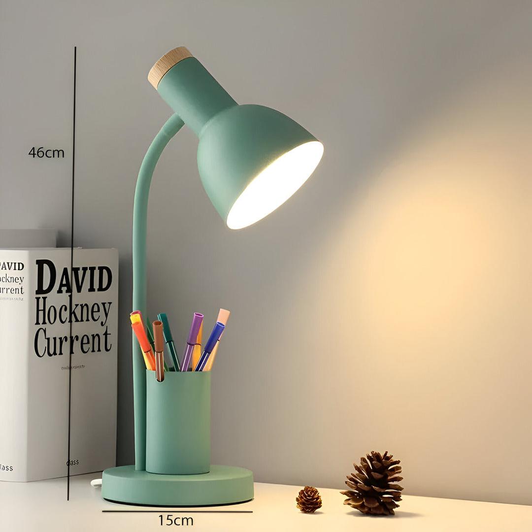 Nordic-Style LED Table Lamp with Elegant Pencil Holder