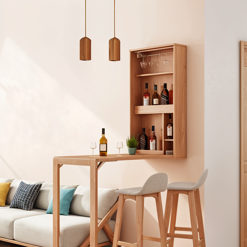 Solid Wood Cylinder Pendant Light - Minimalist Finish