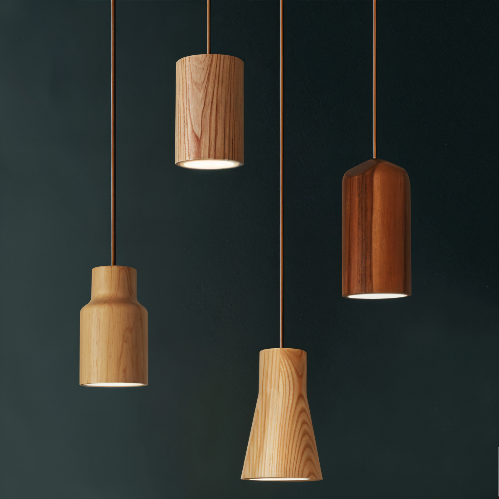 Solid Wood Cylinder Pendant Light - Minimalist Finish