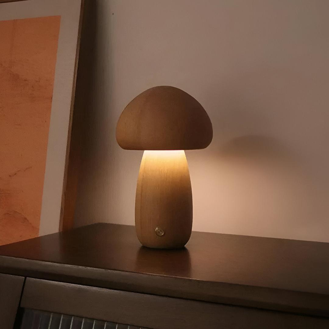 Wooden LED Table Lamp with Touch Control