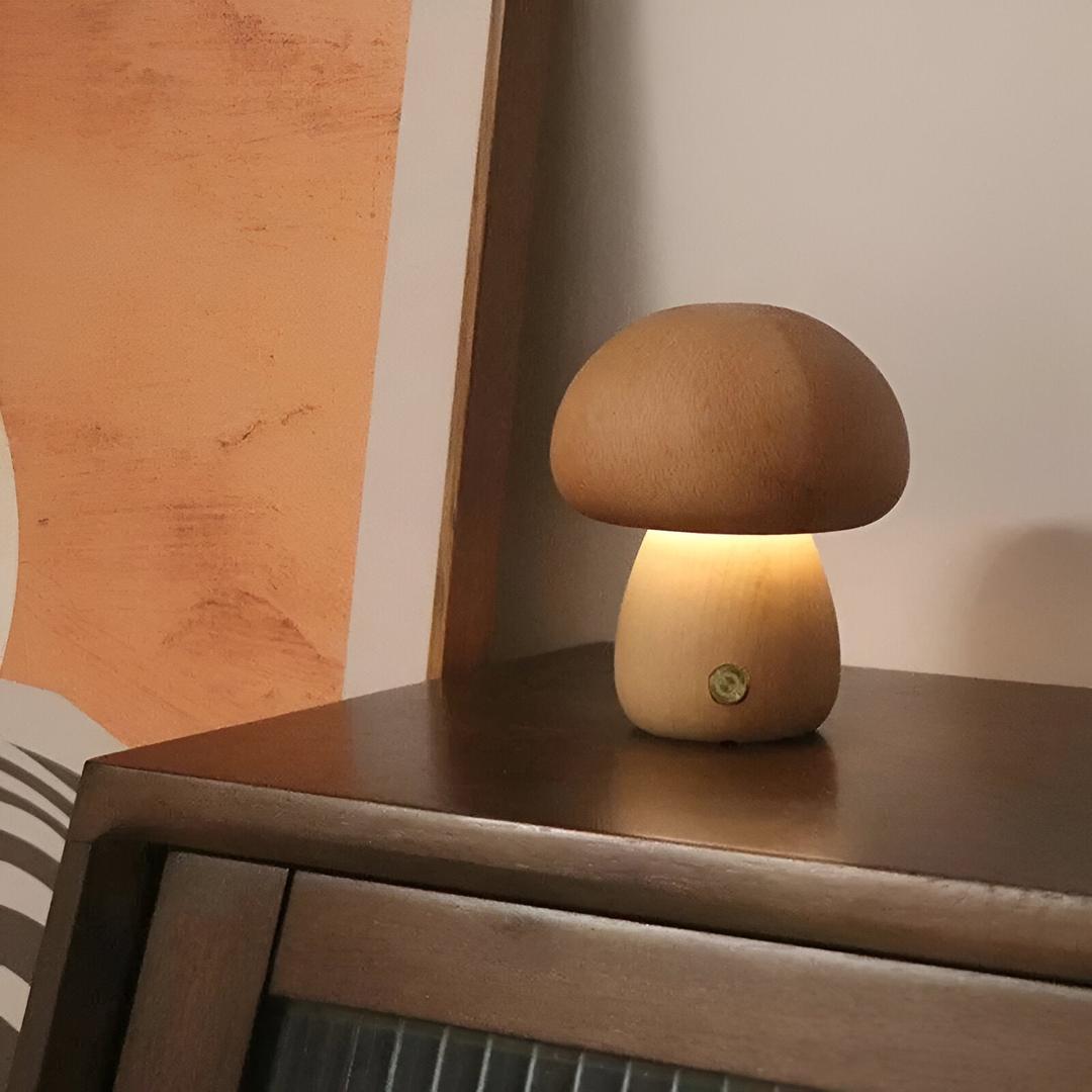 Wooden LED Table Lamp with Touch Control