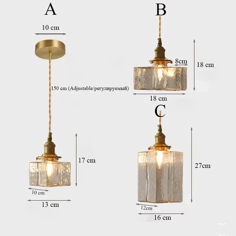 Modern Square Glass Pendant Lamp