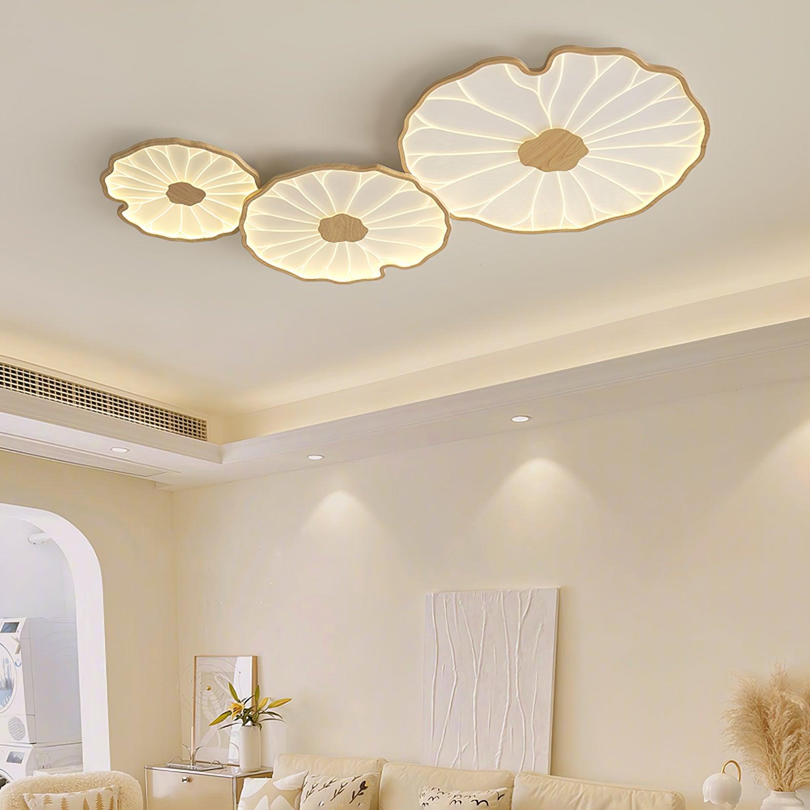 Botanical Leaf Shape Ceiling Light – Fixed Flush Mount LED Fixture