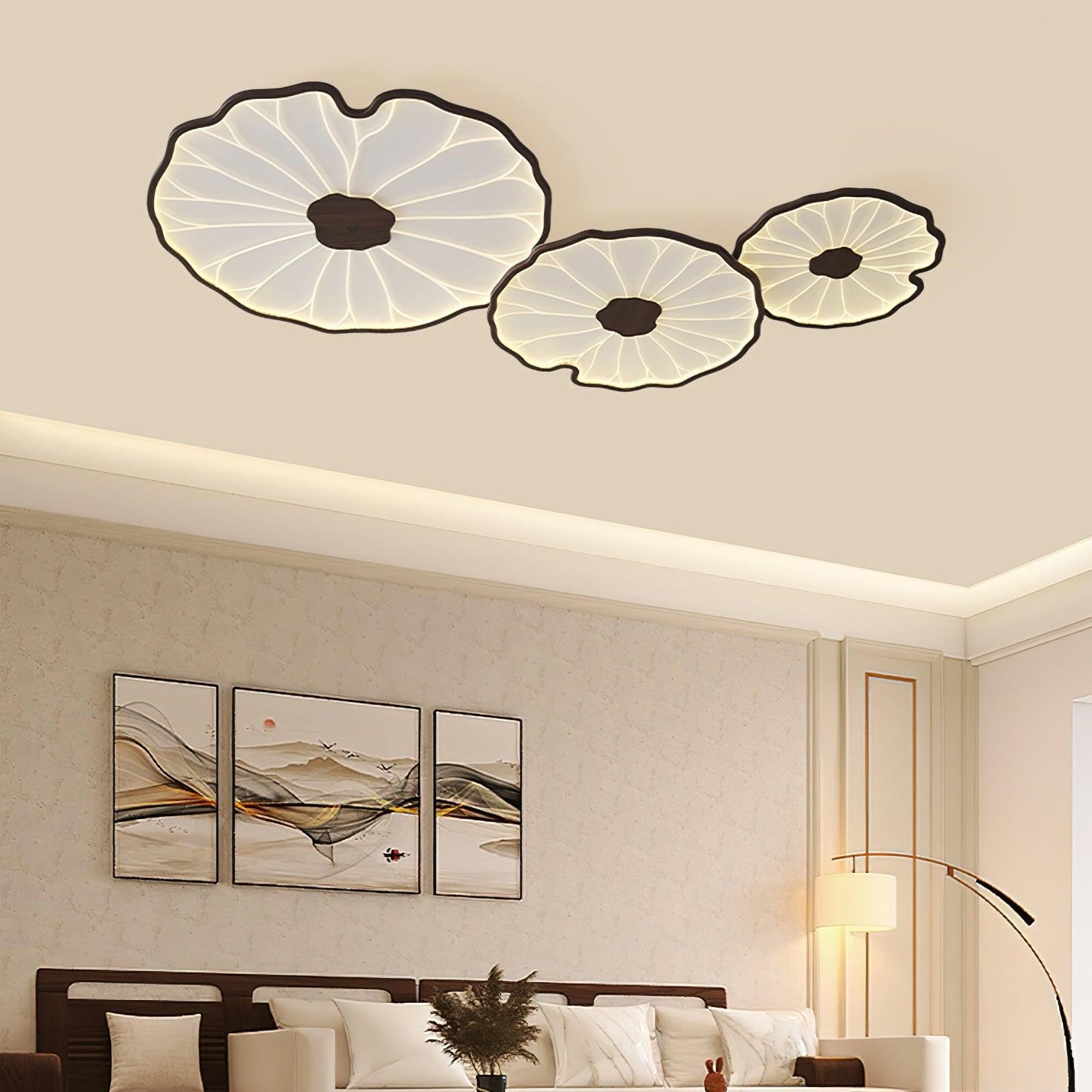 Botanical Leaf Shape Ceiling Light – Fixed Flush Mount LED Fixture