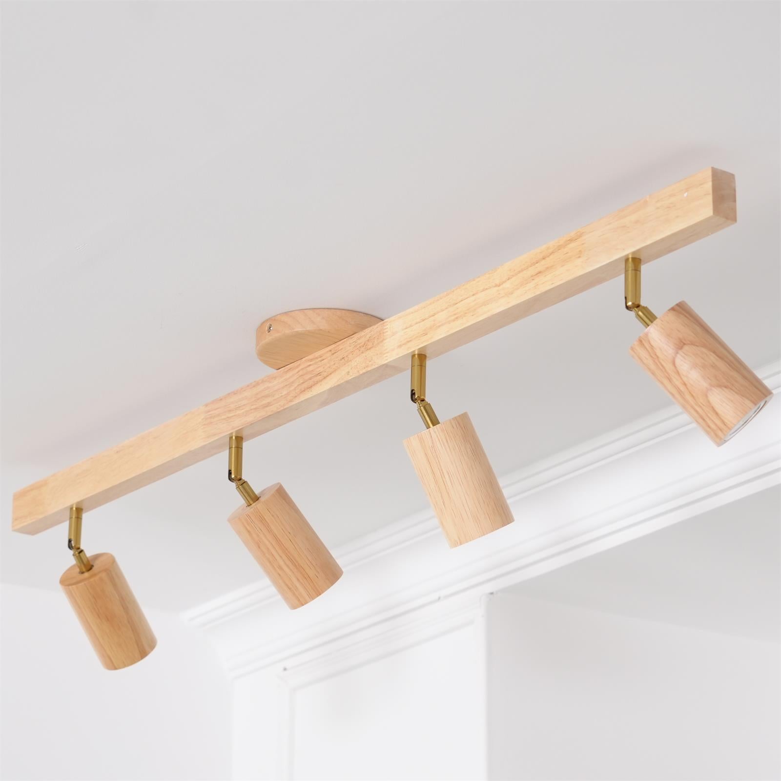 Adjustable Wooden Track Ceiling Lamp