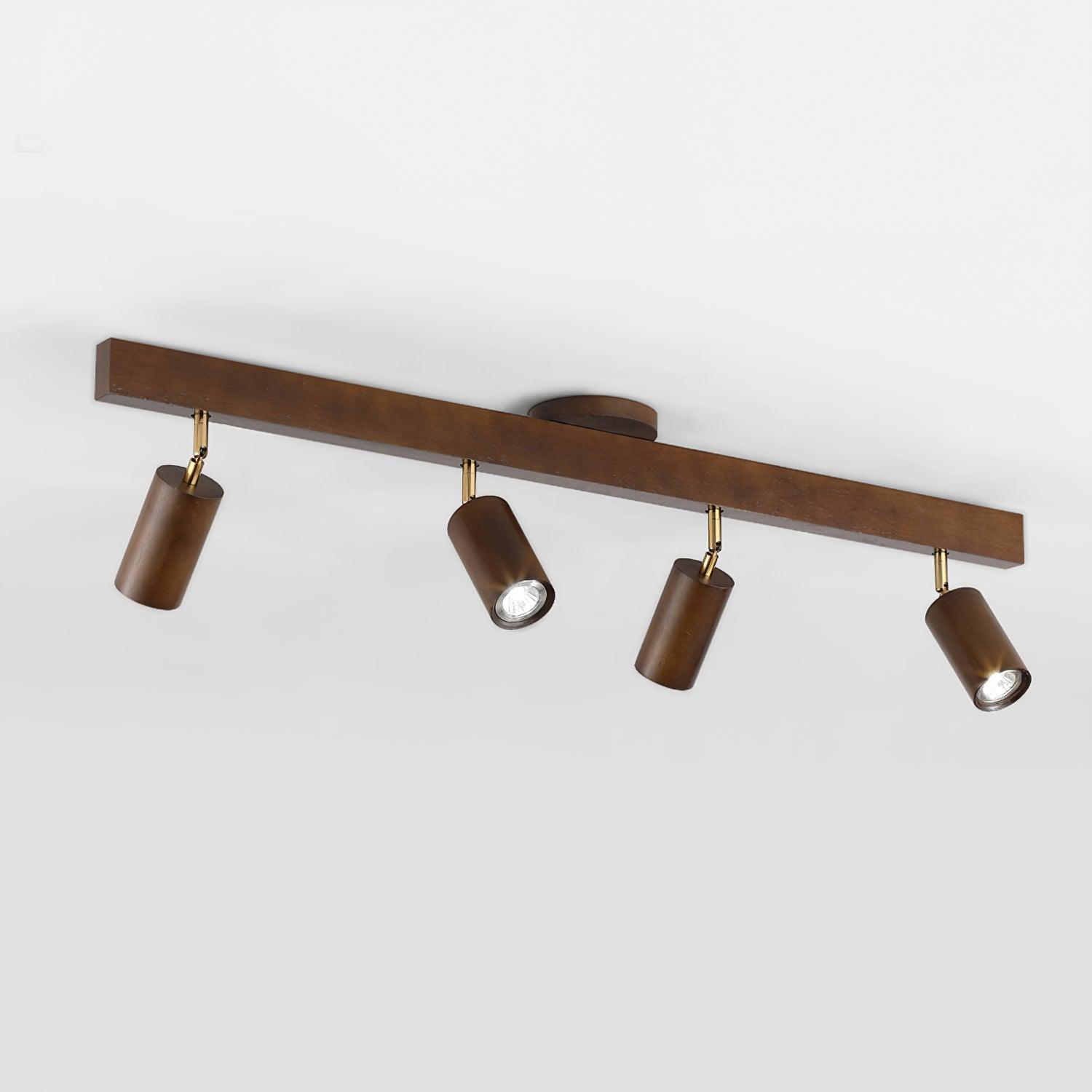 Adjustable Wooden Track Ceiling Lamp